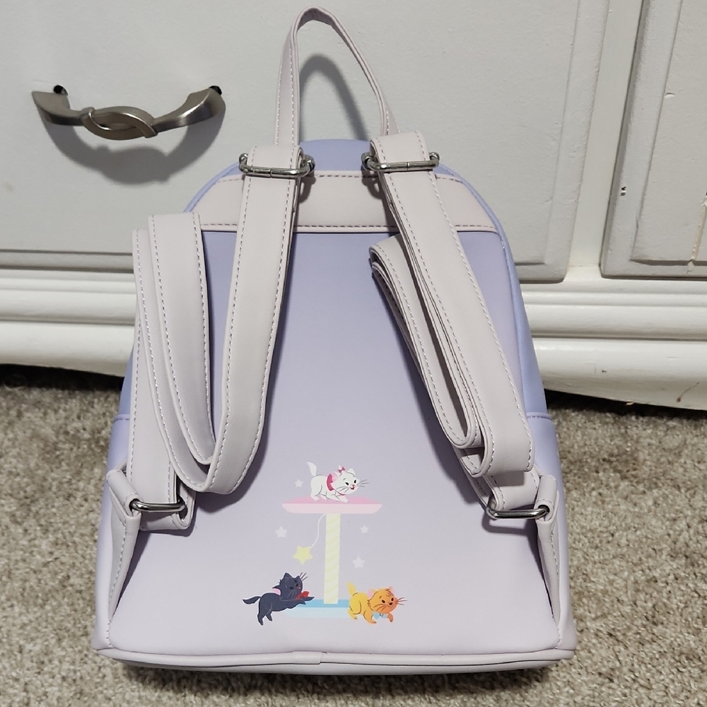 Disney Loungefly Lavender Cat Backpack - Picture 3 of 9